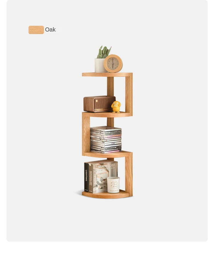 Oak Solid Wood Сorner Table Shelves