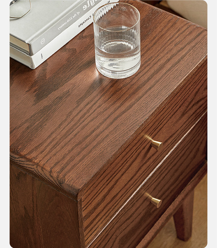 Oak Solid Wood Nordic Nightstand.