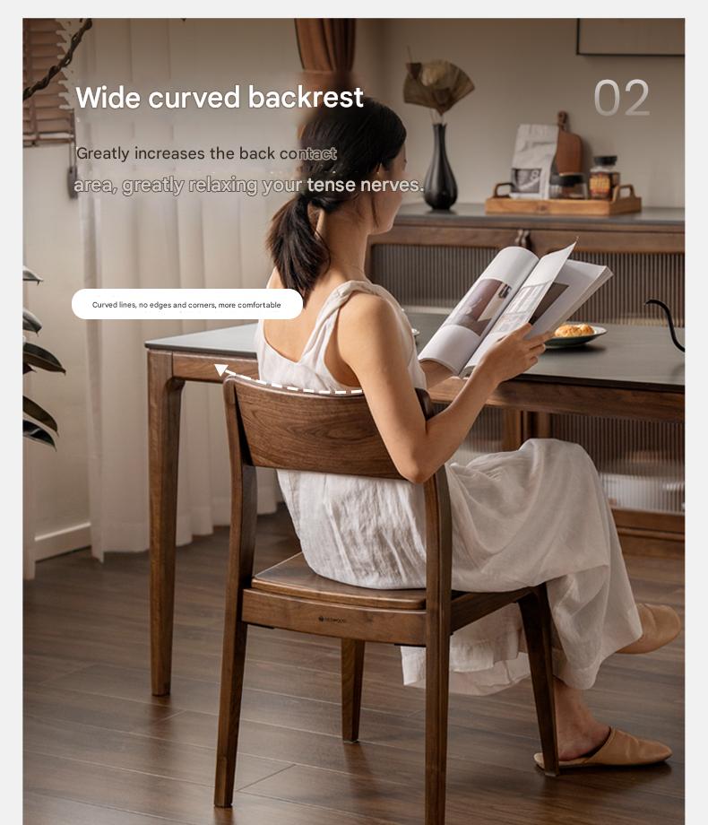 Set 4 pcs Black Walnut, White Ash, Oak Solid Wood Dining Chair