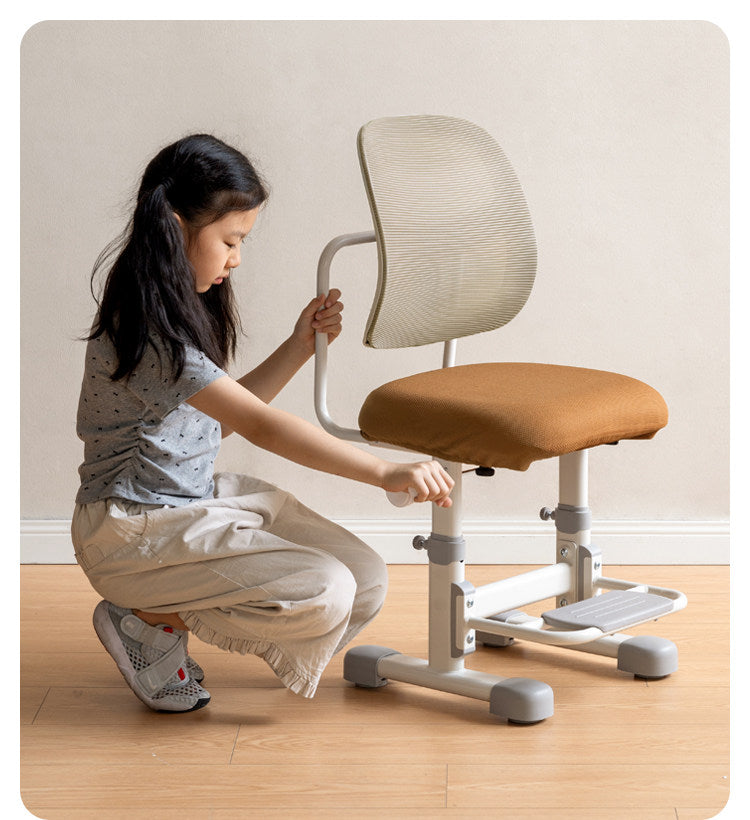 Ergonomic Height-Adjustable Kids Study Chair with Mesh Back and Footrest