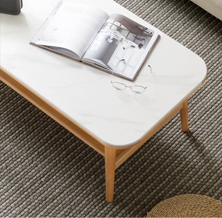 Oak, Beech Solid Wood Slate Coffee Table