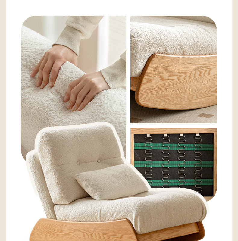 Oak, Beech Solid Wood Sheep Velvet-Cloud Cotton Leisure Chair)
