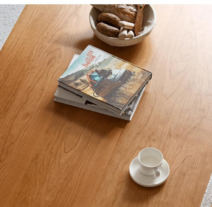 Oak, Cherry Solid Wood Acrylic Suspended Dining Table