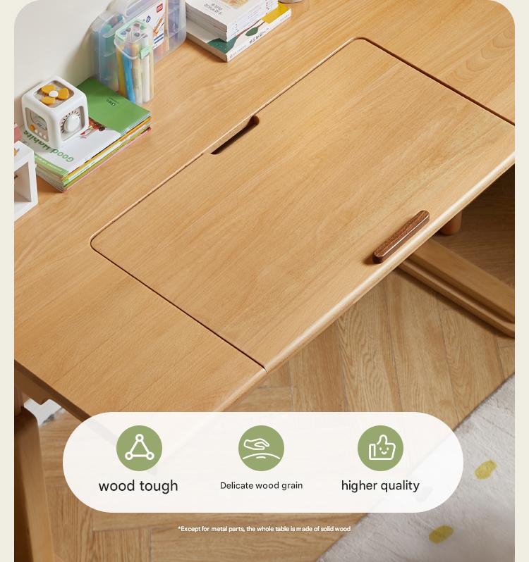Beech Solid Wood Children's Study Table.