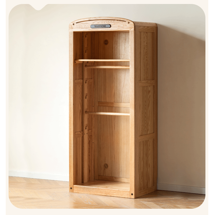 Oak Solid Wood, Solid Rubberwood Kids's Simple Wardrobe