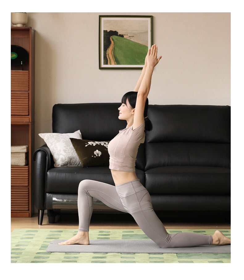 Leather Top Layer Yellow Cowhide Black Multifunctional Electric Sofa,