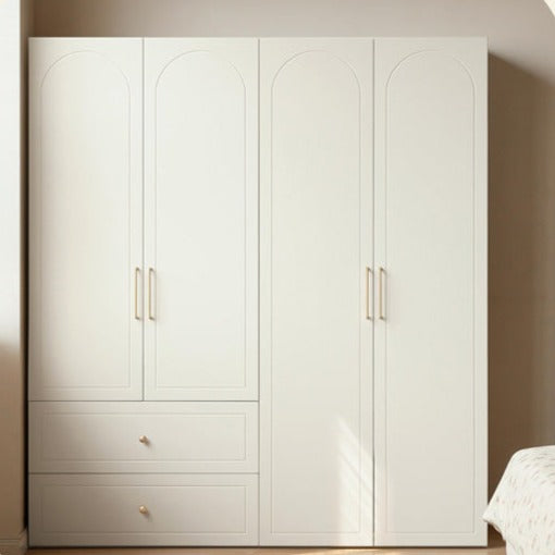 Pine Solid Wood Wardrobe French Cream Style.