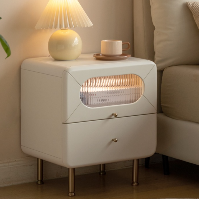 Poplar Solid Wood Nightstand Touch Light