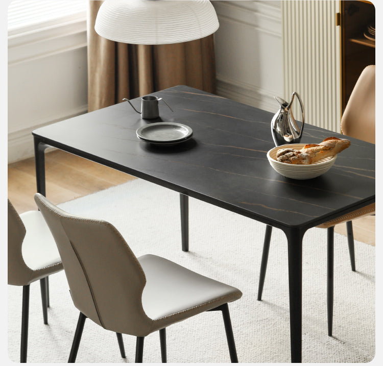 Metal Rock Plate Slate Italian Light Luxury Dining Table