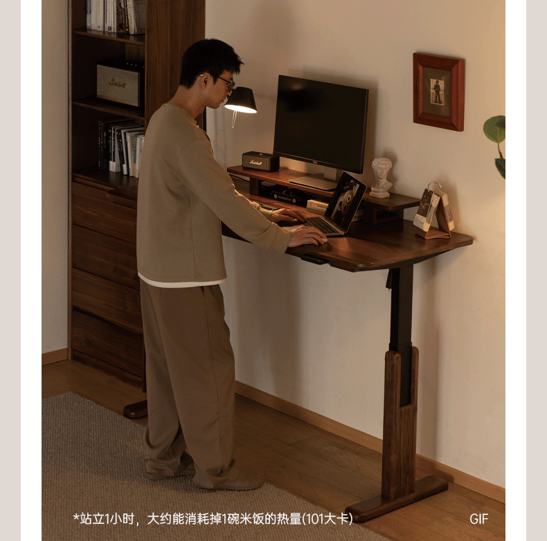 Black Walnut, Oak, Sandalwood, Ash Solid Wood Electric Elevating Desk