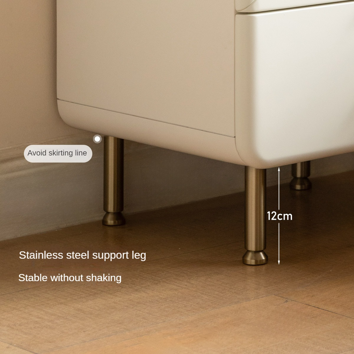 Poplar Solid Wood Nightstand Touch Light