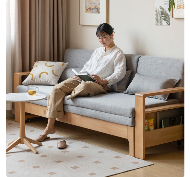 Oak, Beech Solid Wood Sleeper Sofa.