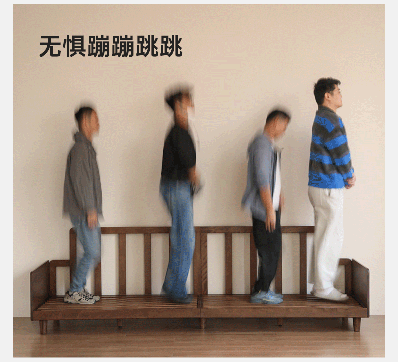 Black Walnut, Ash, Oak Solid Wood High Back Sofa.