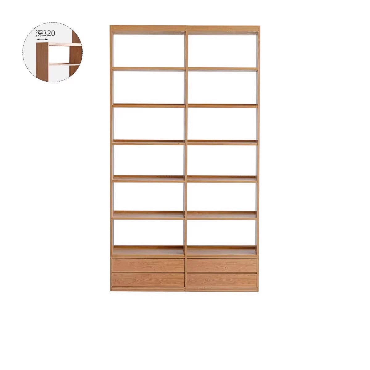 Floor To Ceiling Bookshelves Oak solid wood"