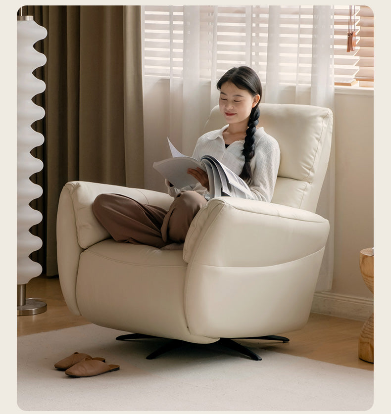 Leather Electric Cream Style Single Chair