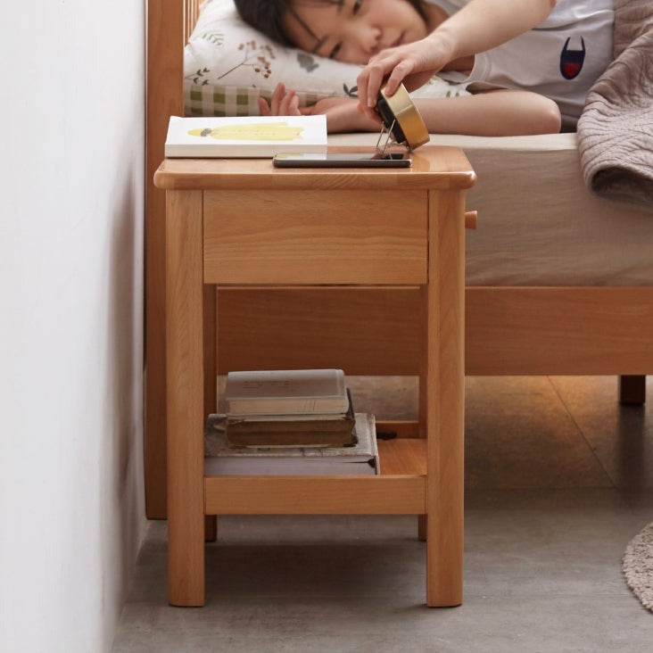 Beech Solid Wood Nightstand.