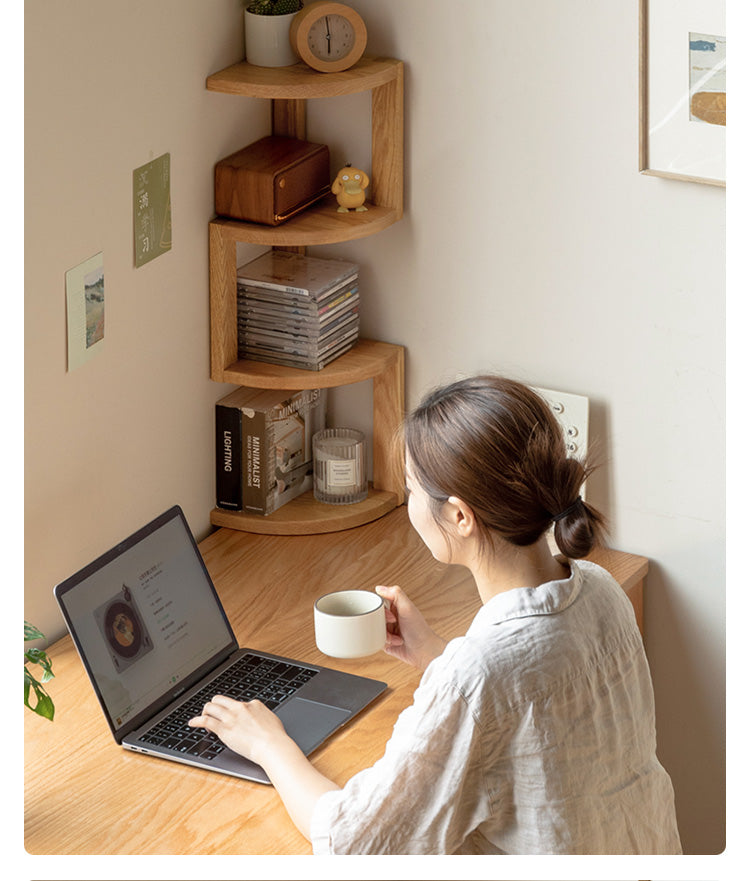 Oak Solid Wood Сorner Table Shelves