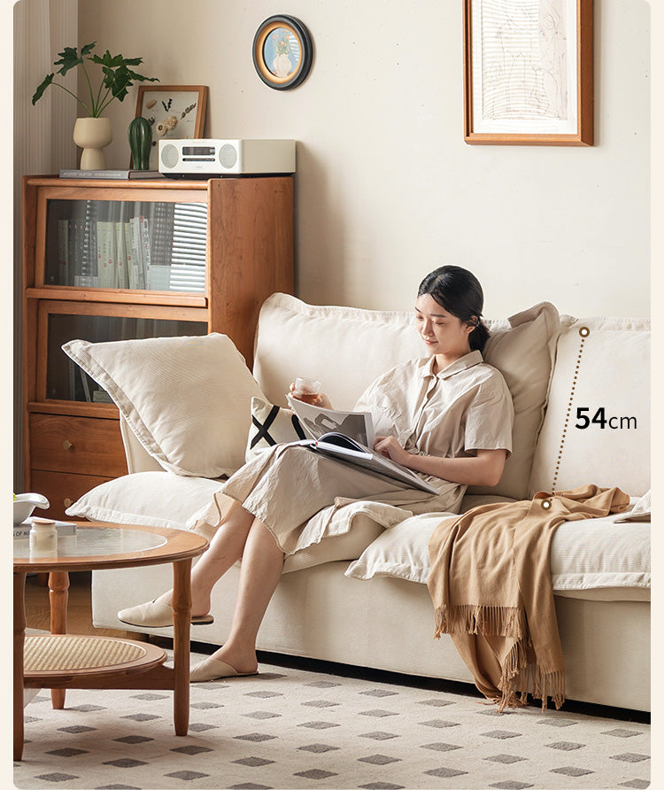 Fabric Down Modern Three-seat Sofa.