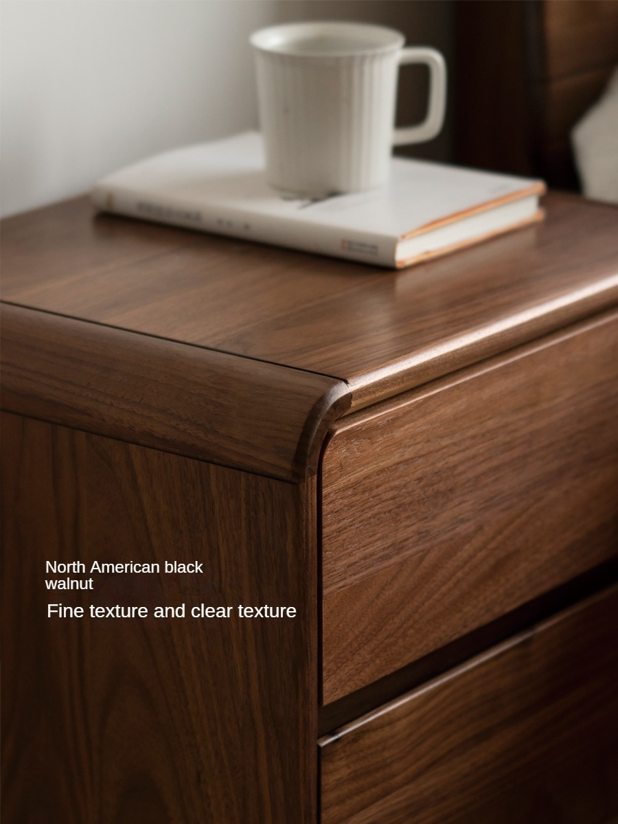 Black Walnut, Caluswood Solid Wood Minimalist Nightstand