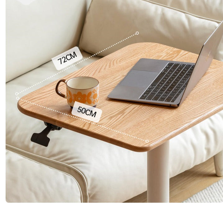 Oak, Ash Solid Wood Standing Desk Lifting Movable Side Table