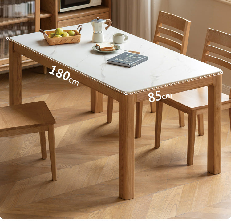 Ash, Oak Solid Wood Modern Rock Dining Table