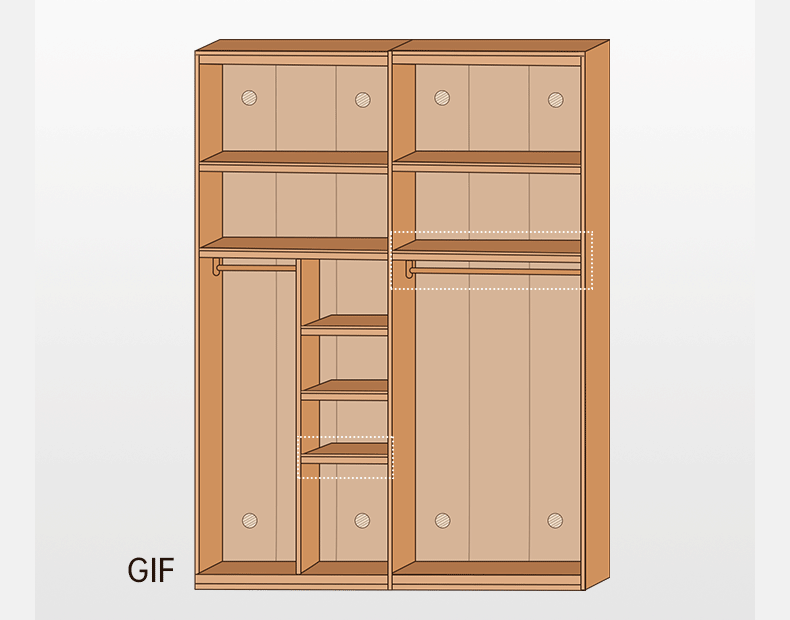 Cherry Solid Wood Middle Ages Skeleton Line Large Wardrobe.