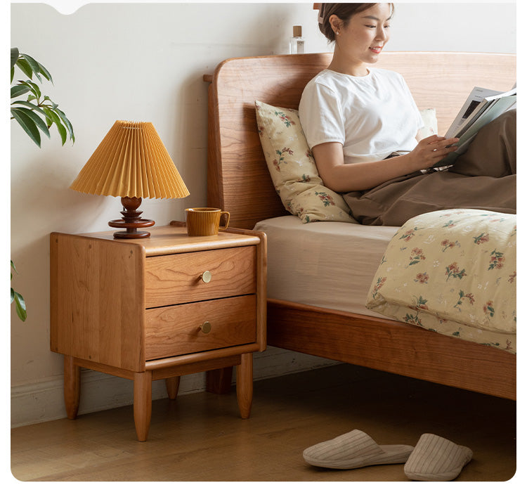 Ash, Cherry Solid Wood Nightstand.
