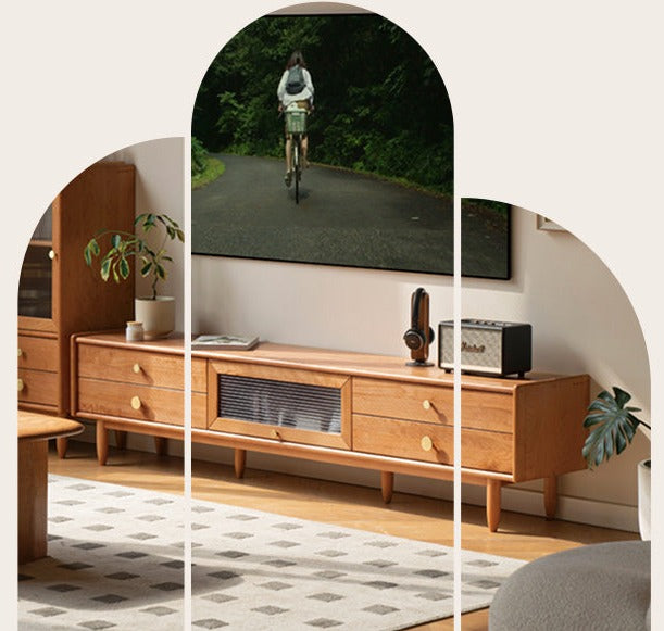 Cherry Solid Wood TV Stand.