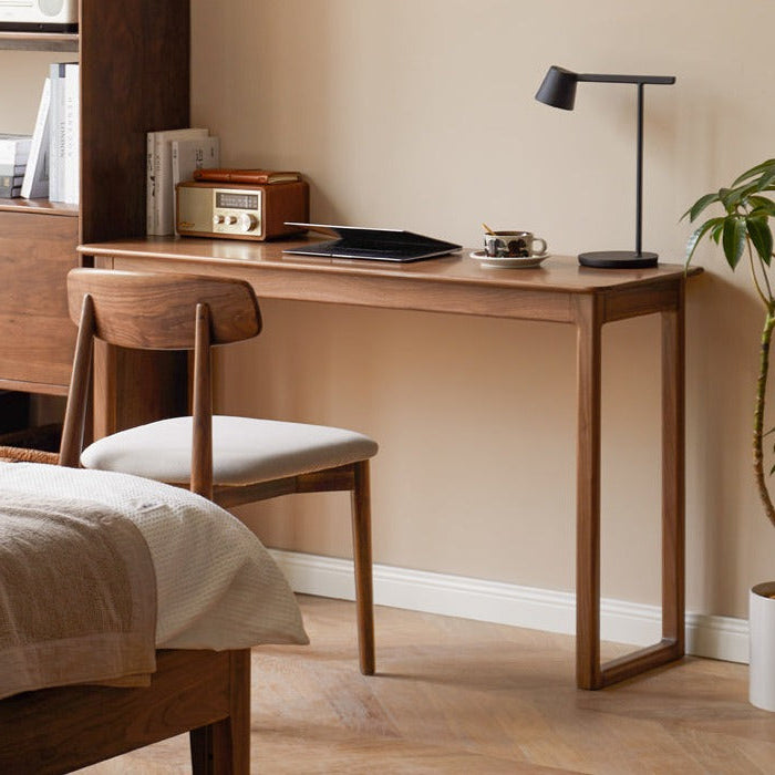 Black Walnut Solid Wood Narrow Desk