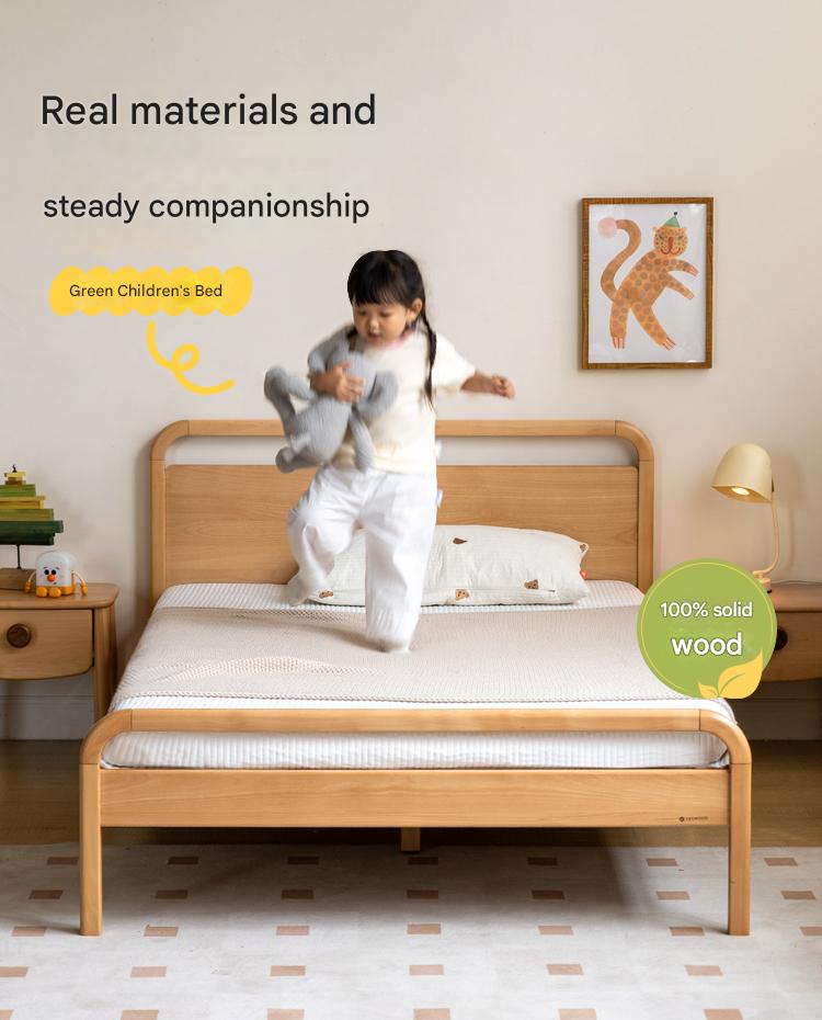 Beech solid wood kids bed
