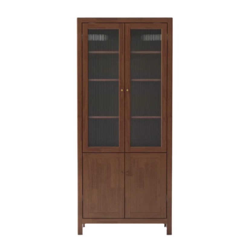 Oak, Solid Rubberwood Modern Minimalist Combination Bookcase