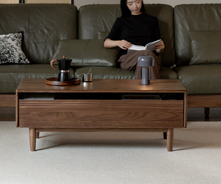 Black Walnut, Golden Sandalwood Solid Wood Coffee Table