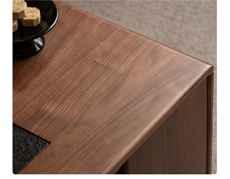 Black Walnut Solid Wood Telescopic Tea Table.