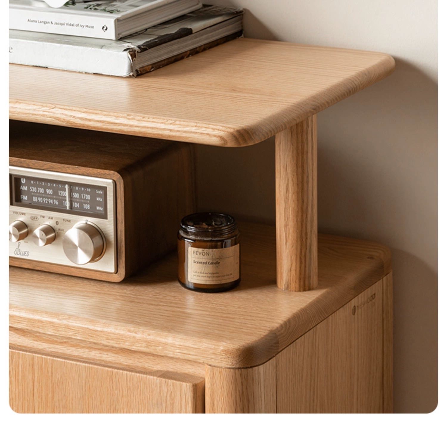 Oak, Rubberwood Solid Wood Partition Shoe Cabinet