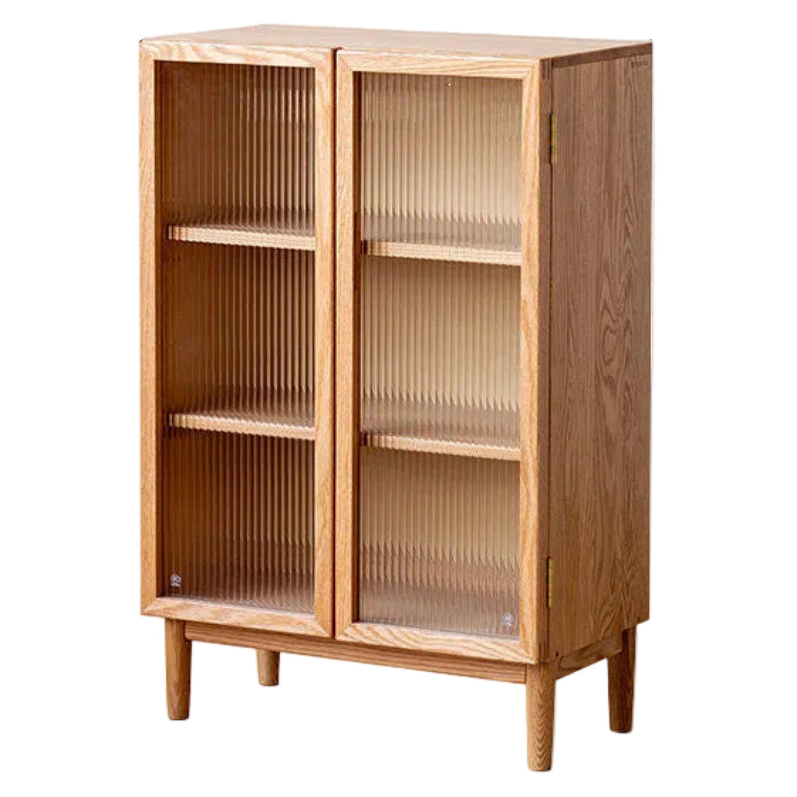 Oak, Beech, Rubber Solid Wood Modern Side Cabinet.