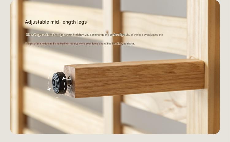 Oak Solid Wood Modern Suspension Bed