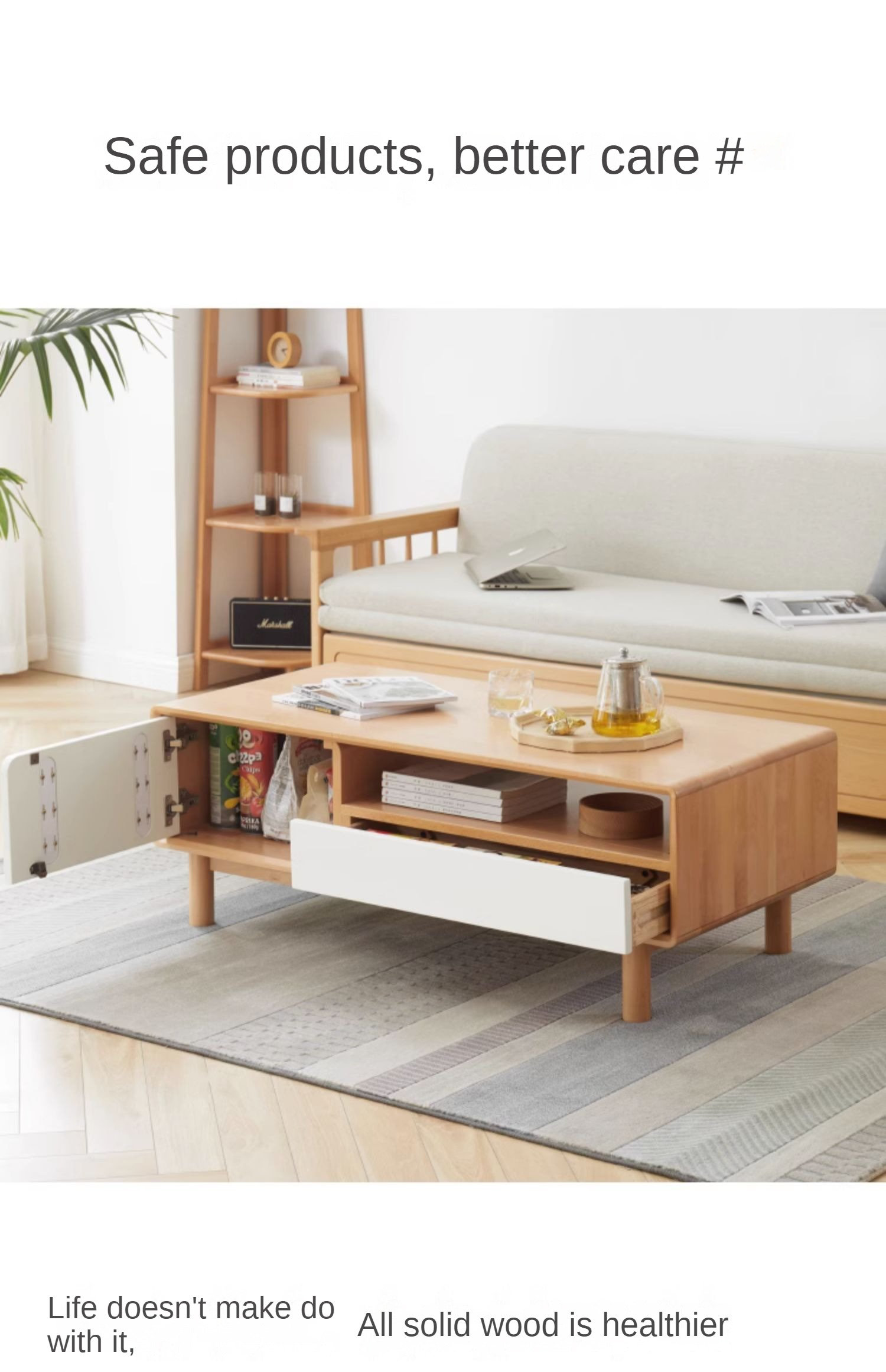Beech Solid Wood Warm Coffee Table