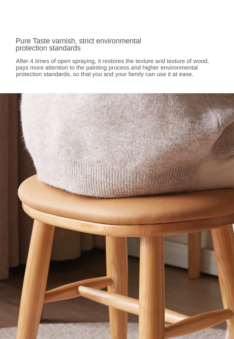 Ash, Cherry Solid Wood Dressing Stool