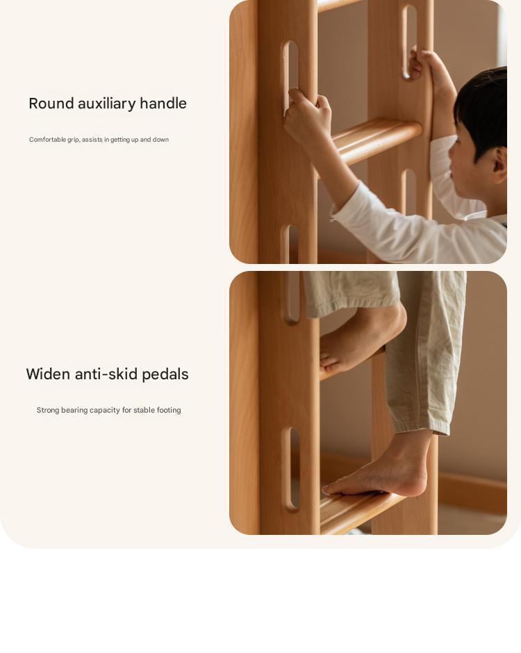 Beech solid wood children's bunk bed.