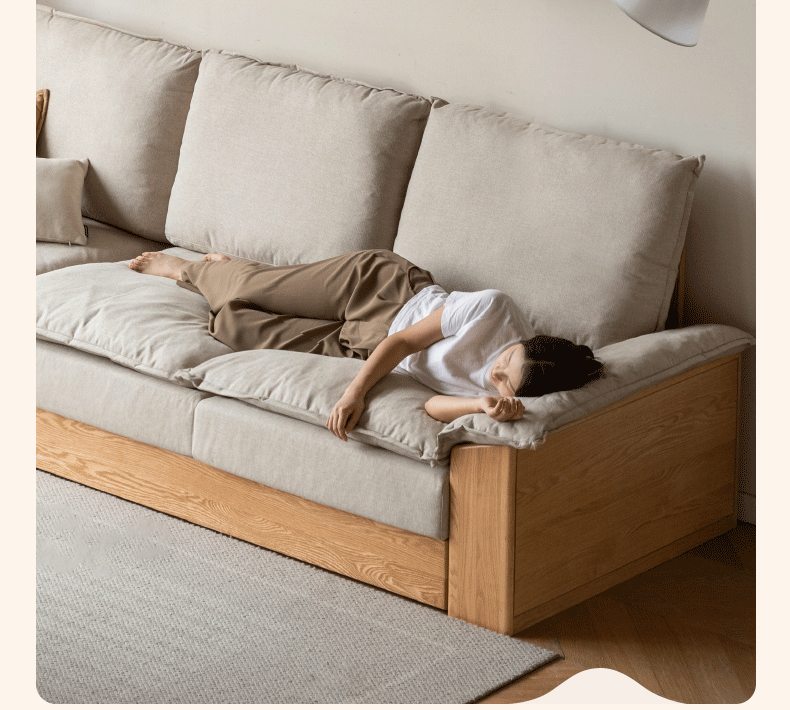 Oak Solid Wood Floor to Floor Tall Sofa.