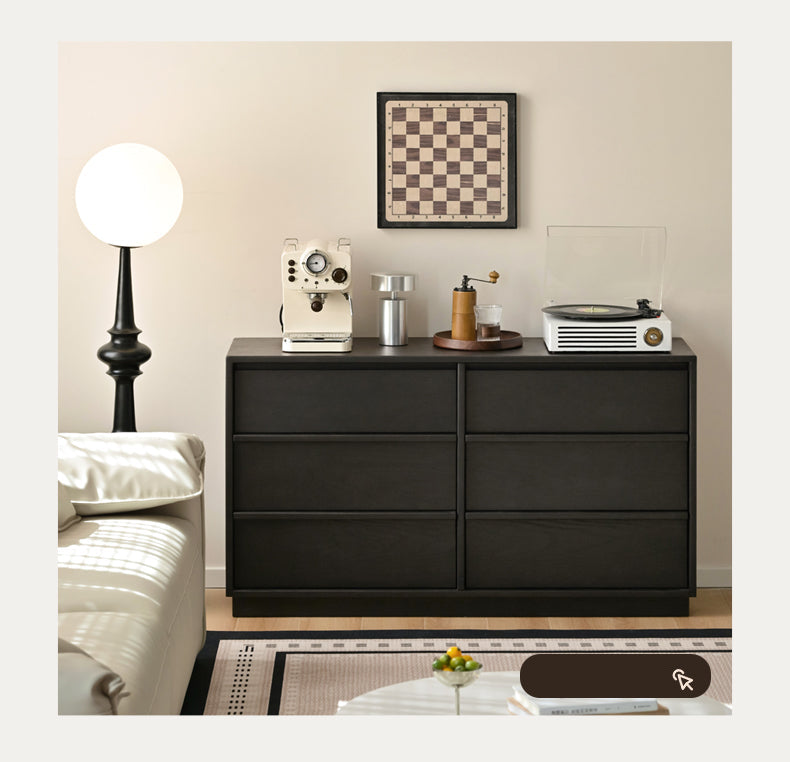 Black Walnut, Poplar Solid Wood Drawer Cabinet