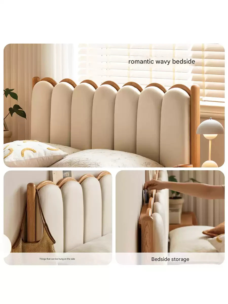 Oak Solid wood dream house soft bed
