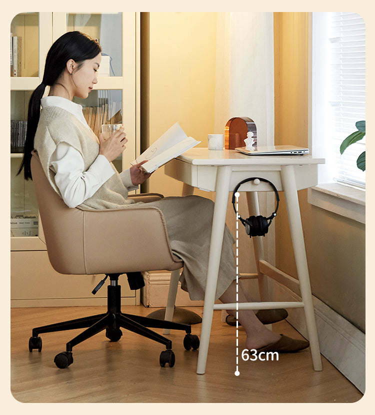 Rubberwood Solid Wood Modern Cream Style Study Desk