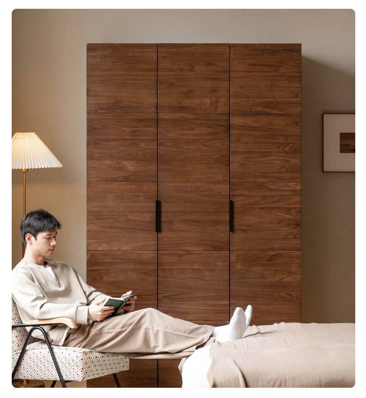 Black Walnut Solid Wood Wardrobe Combination.