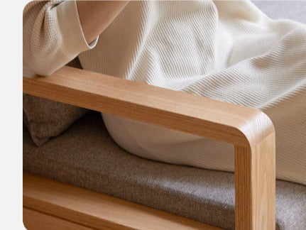 Oak, Ash Solid Wood Sofa Bed Modern Multifunctional.
