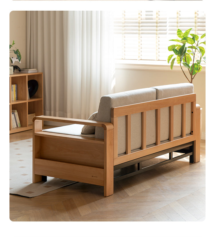 Oak Solid Wood Multi-function Sleeper Sofa.