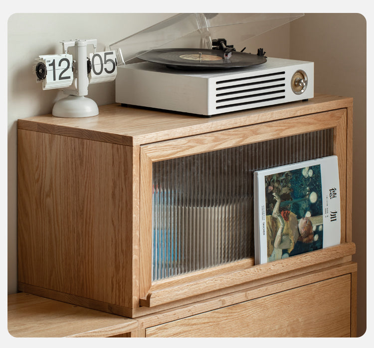 Oak, Ash Solid Wood TV Cabinet Modern Free Combination Storage Bookcases
