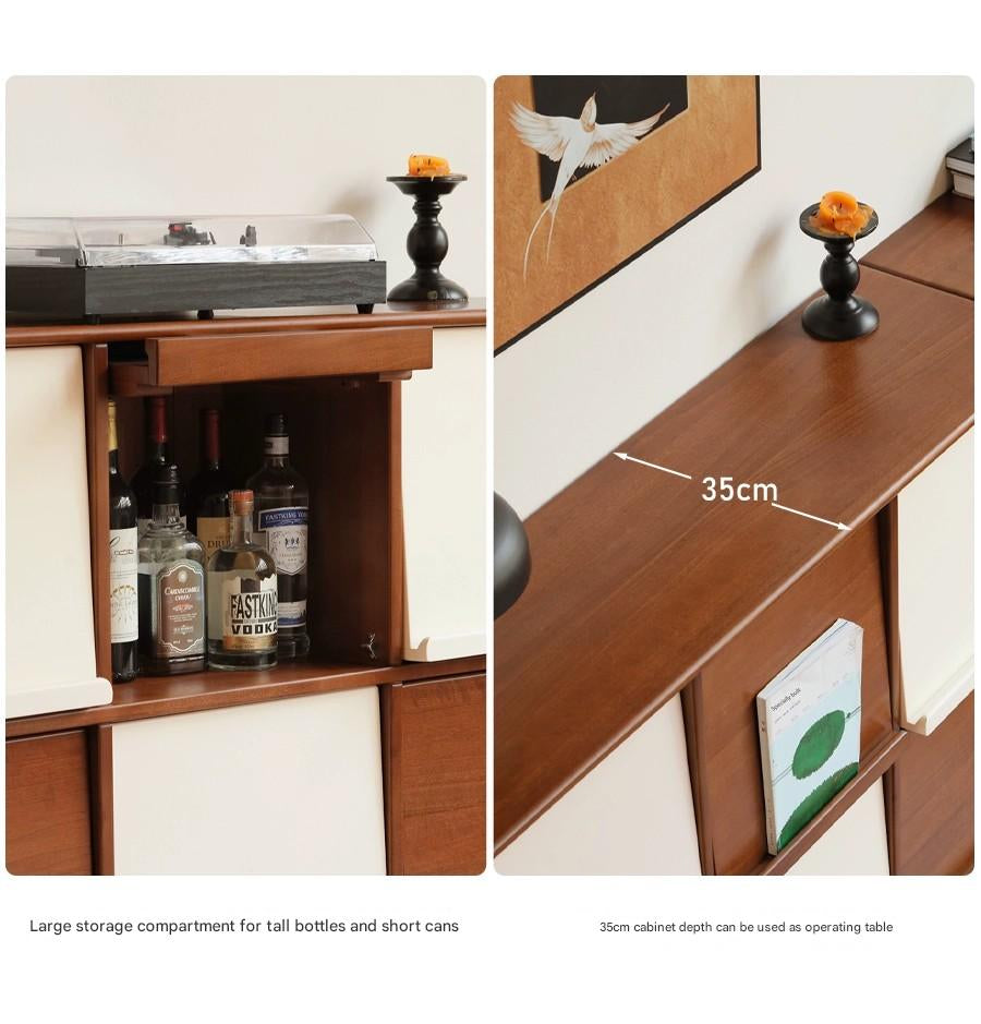 Poplar Solid Wood Medieval Style Combination Module Bookcase.