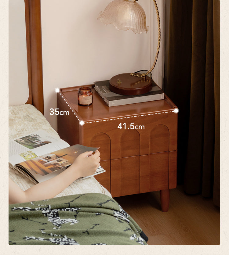 Poplar Solid Wood French Antique Style Nightstand