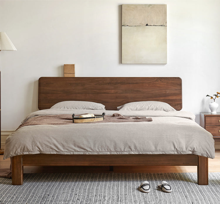 Teak Solid Wood, Black Walnut Solid Wood Bed